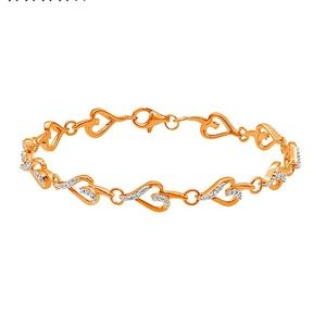 NWT! Diamond Tennis Bracelet! Heart Accents!